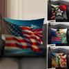 The USA Fashion Cushion Cover Natural Linen Organic Fabric DoubleSided Printing Sofa Home Decor Gift Pillow Case