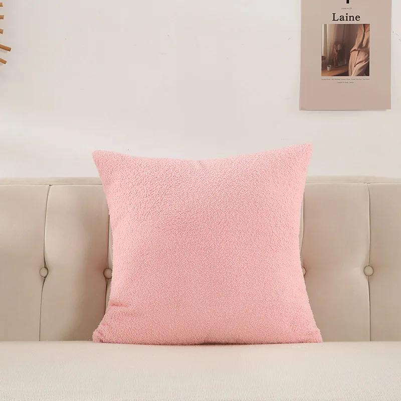 Plush Velvet Pillow Cover Premium Teddy Fleece Sofa Cushion Case Office Nap Pillow Seat Back Support Home Decor Throw Pillowcase