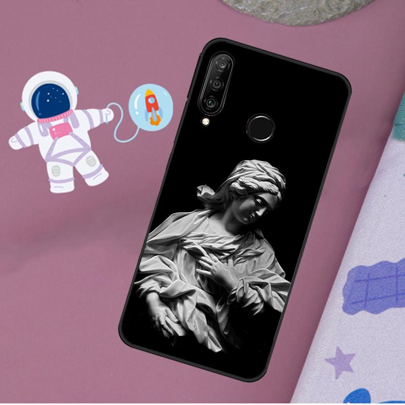 Greek Aesthetics Plaster Statue For Huawei Nova 12s 12i 11i 8i Y73 Y72 Y61 Y91 Y90 Y70 Y60 9 10 SE P30 P40 Lite P60 Pro Case