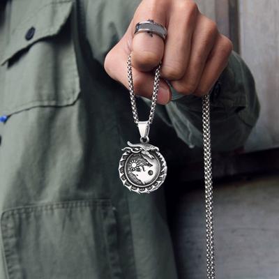 Wikinger Wolf Anhänger Halskette Skoll Hati Wolf Anhänger Halskette Retro Nordisch Wikinger