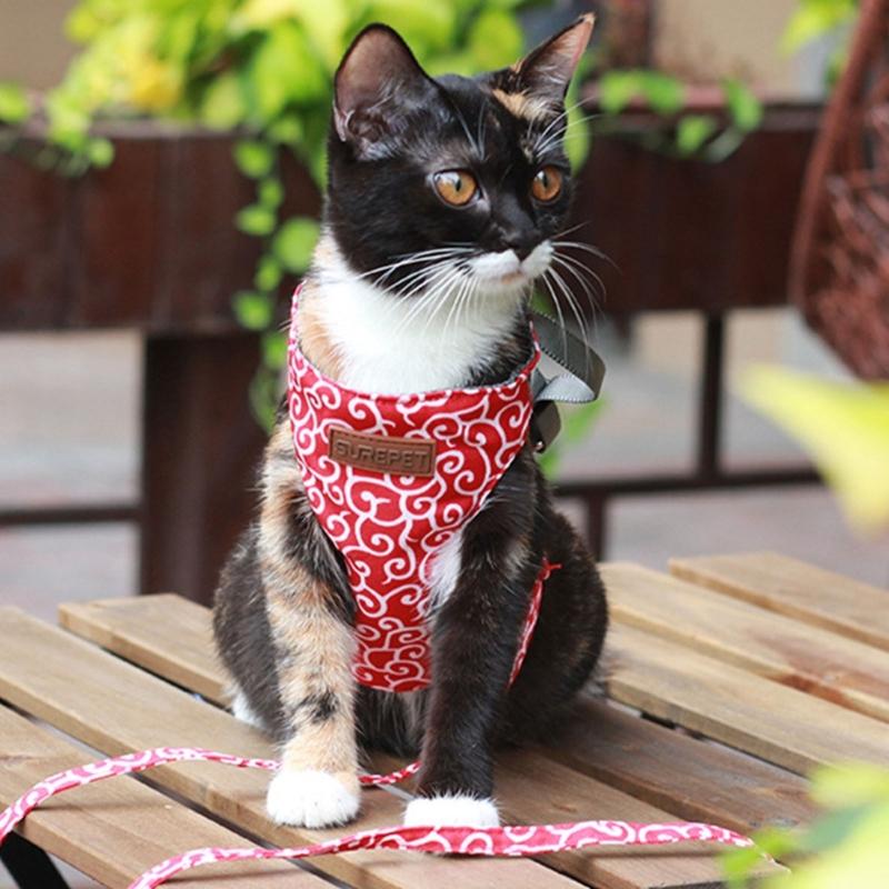 Adjustable Large Cats Vest Harness for Small Cats No Pull Design with Leash Breathable Vest Bright Color