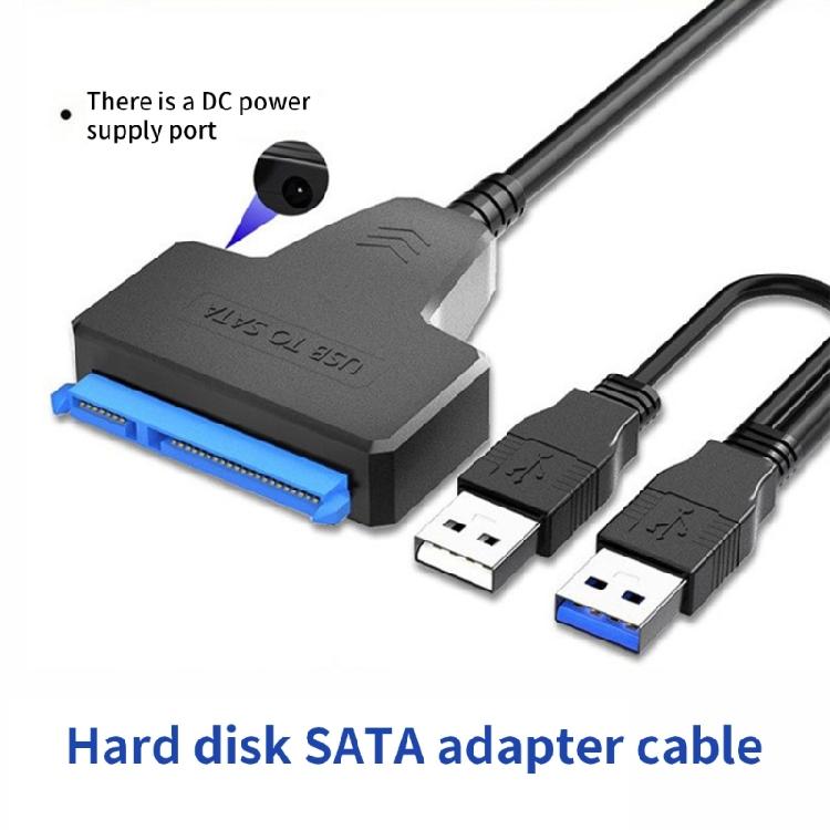 Double USB3.0 to Serial ATA Converter Cable Wire 30cm Long 5Gbps Stable Data Transmission for 2.5/3.5Inch External HDD