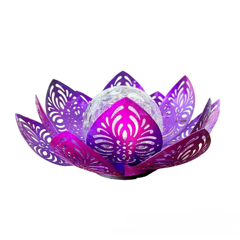 

Solar Iron Lotus Garden Light Lights Outdoor Garden Decor ,Waterproof Metal Flower Light for Patio,Lawn,Walkway,Tabletop,Ground фиолетовый