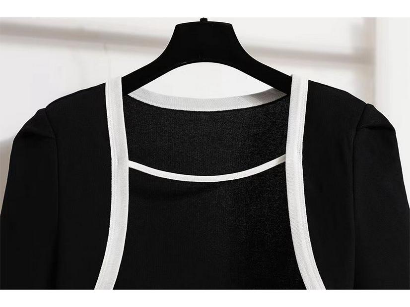 2023 Plus Size Women's Slimming Spaghetti Strap Dress & Cardigan Set