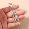 Cute Alloy Bowknot Keychain Women Girls Love Heart Key Ring Pendants for Handbag Decor DIY Jewelry Gift