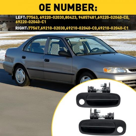 Front Left Right Side Exterior Door Handle Fits 98-02 Toyota Corolla Chevy Prizm