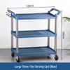 Three-tier Stainless Steel Service Cart: Meal, Food, Beverage, and Dish Collection Trolley for Restaurants and Hotels.