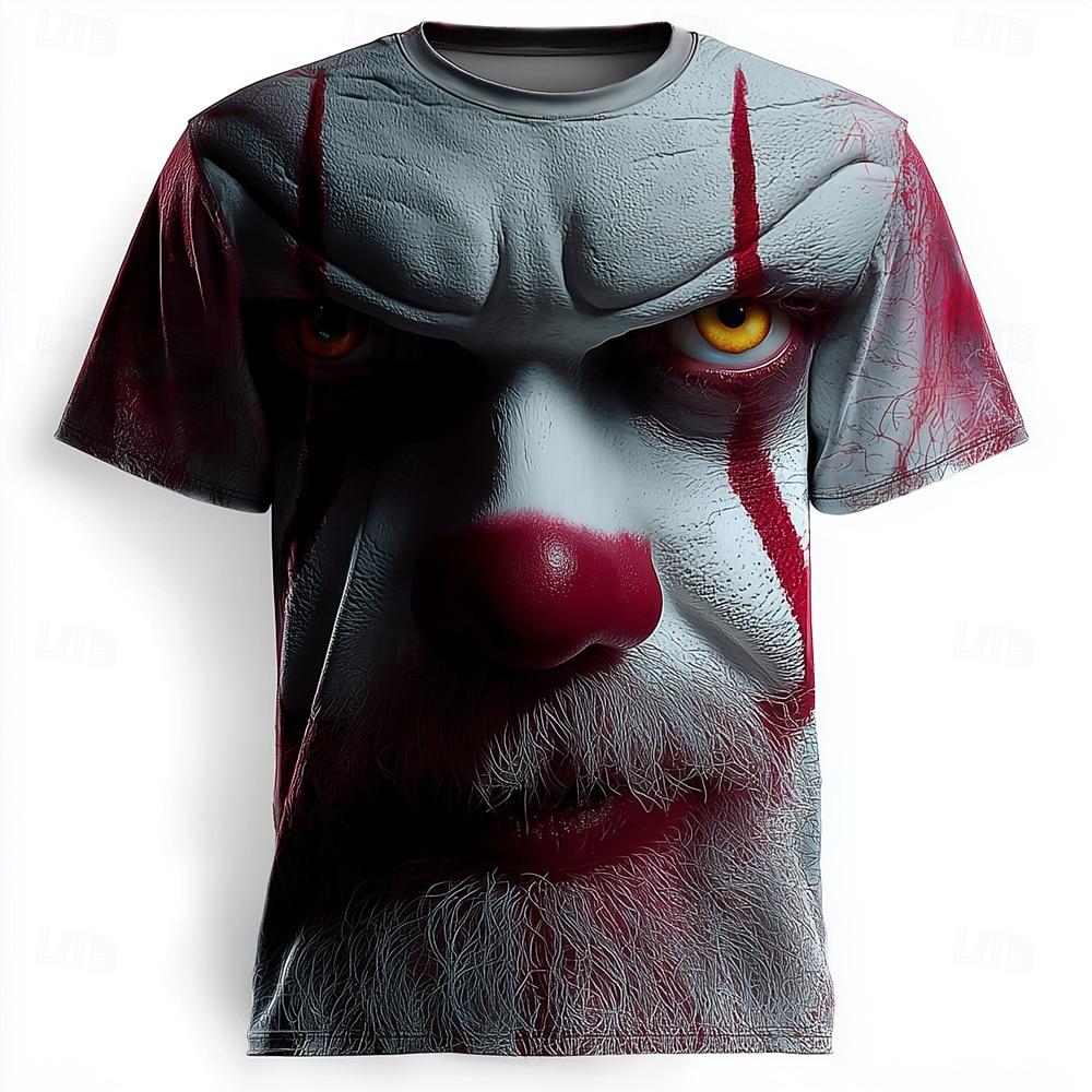 Men's Joker Print T-Shirt Men's T-Shirt,3D Printing, O-neck ,Short Sleeve,Casual,Lightweight Top,sport Wear ,casual ,Large Size,Fashion