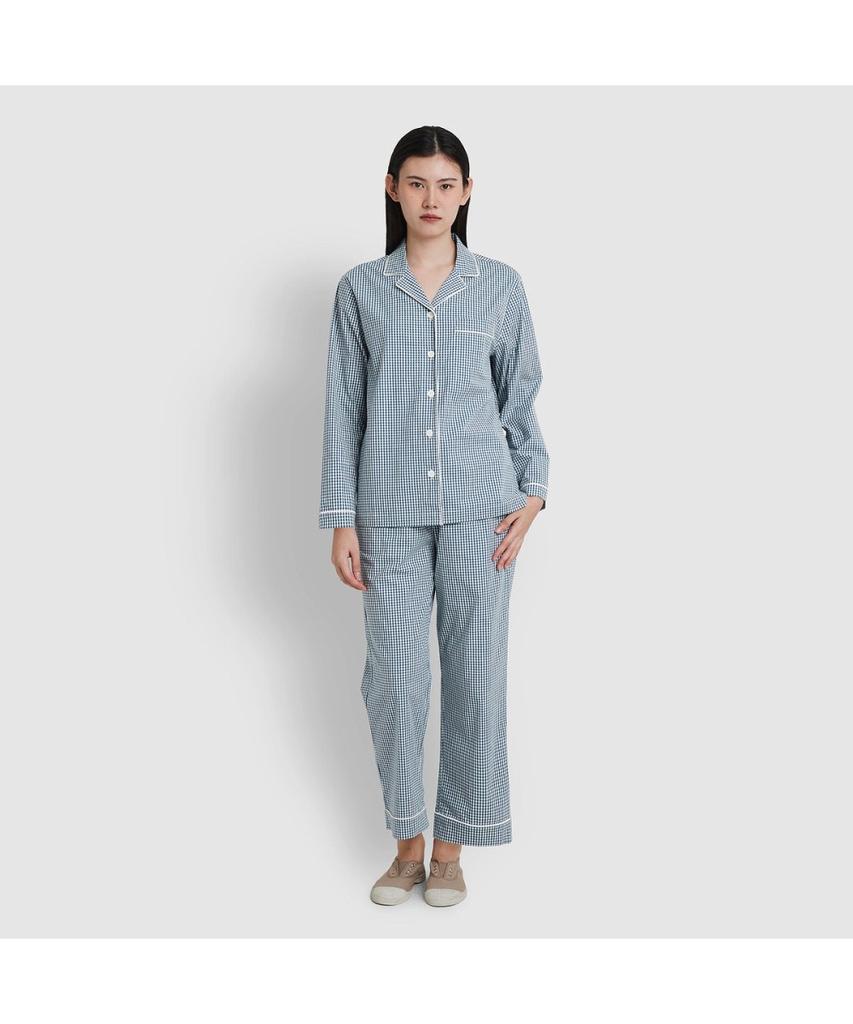 Jaju Women'S Cotton Stretch Length Pajama Set_Dark Blue