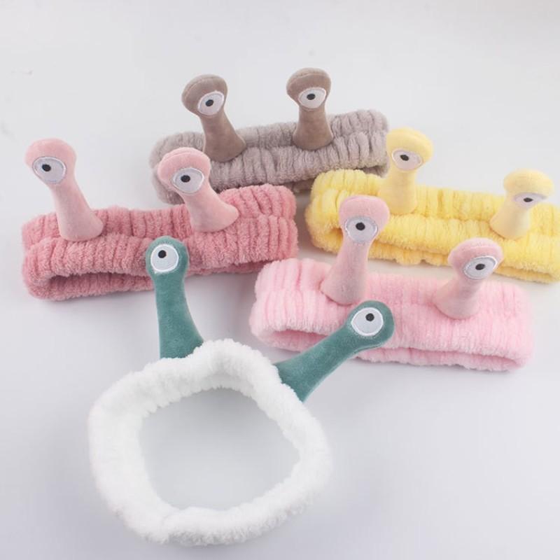 Creative Plush Snail Coral Fleece Wash Face Hairband For Women Girls Headbands Soft Headwear Bands Turban Hair Accessories