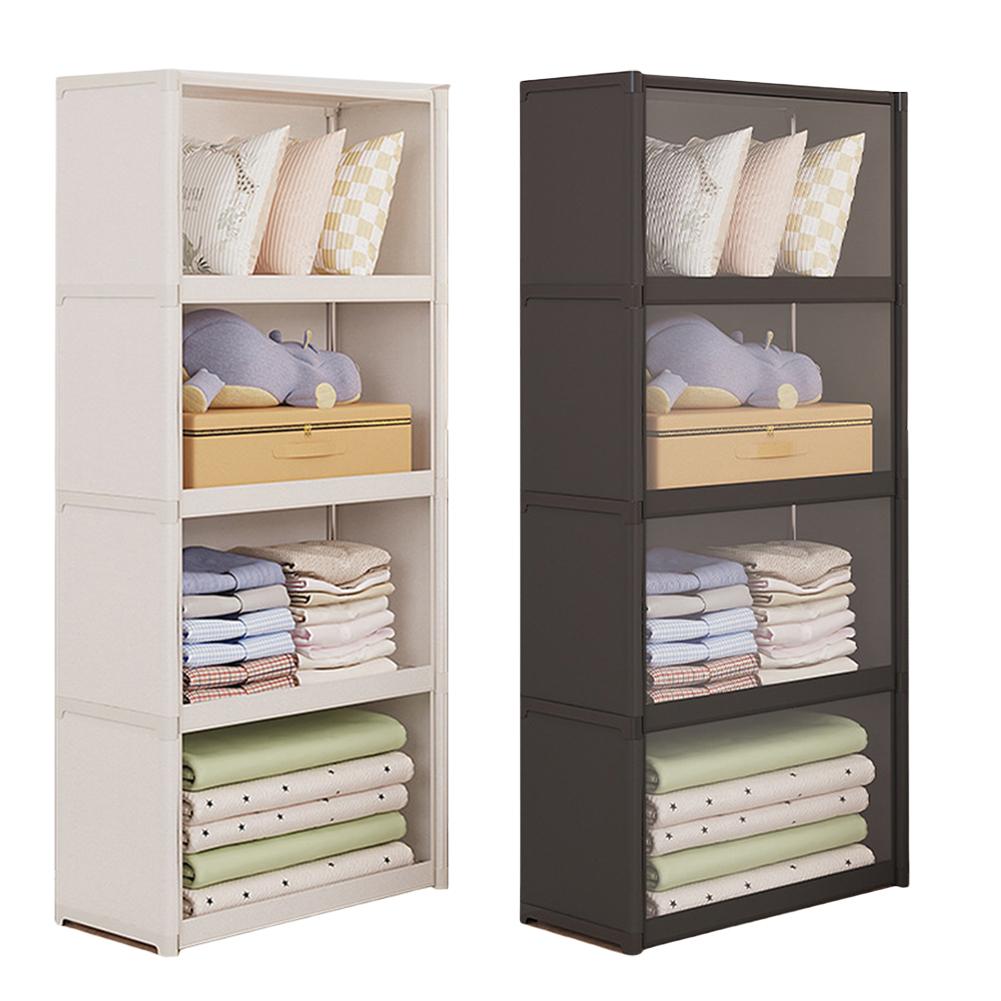 Portable Closet Wardrobe with Lid Closet Organizer Multi-layer Storage Rack Clothes Storage Organizer for Bedroom