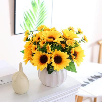 Artificial Silk Sunflower Floral Arrangement for Home Decor