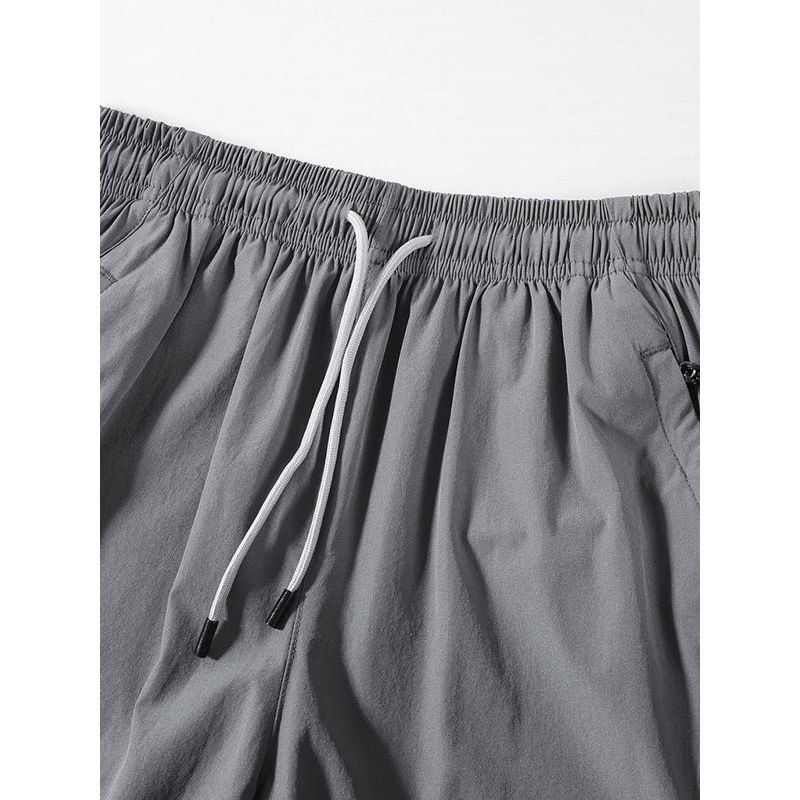 Men's Quick-Dry Ice Silk Shorts, Summer New Style, Loose-Fitting Casual Mid-Length Shorts, Trendy Sports Beach Shorts