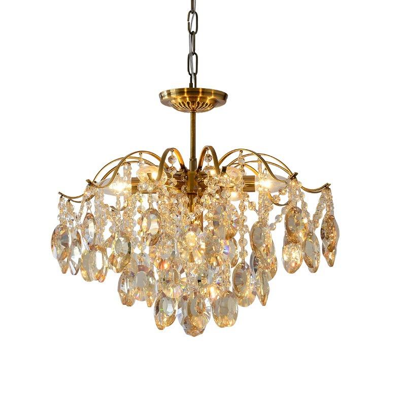 Romantic Crystal Chandelier French American Retro Bedroom Dining Room Living Room Cloakroom Light Luxury Lamps Pendant Lights