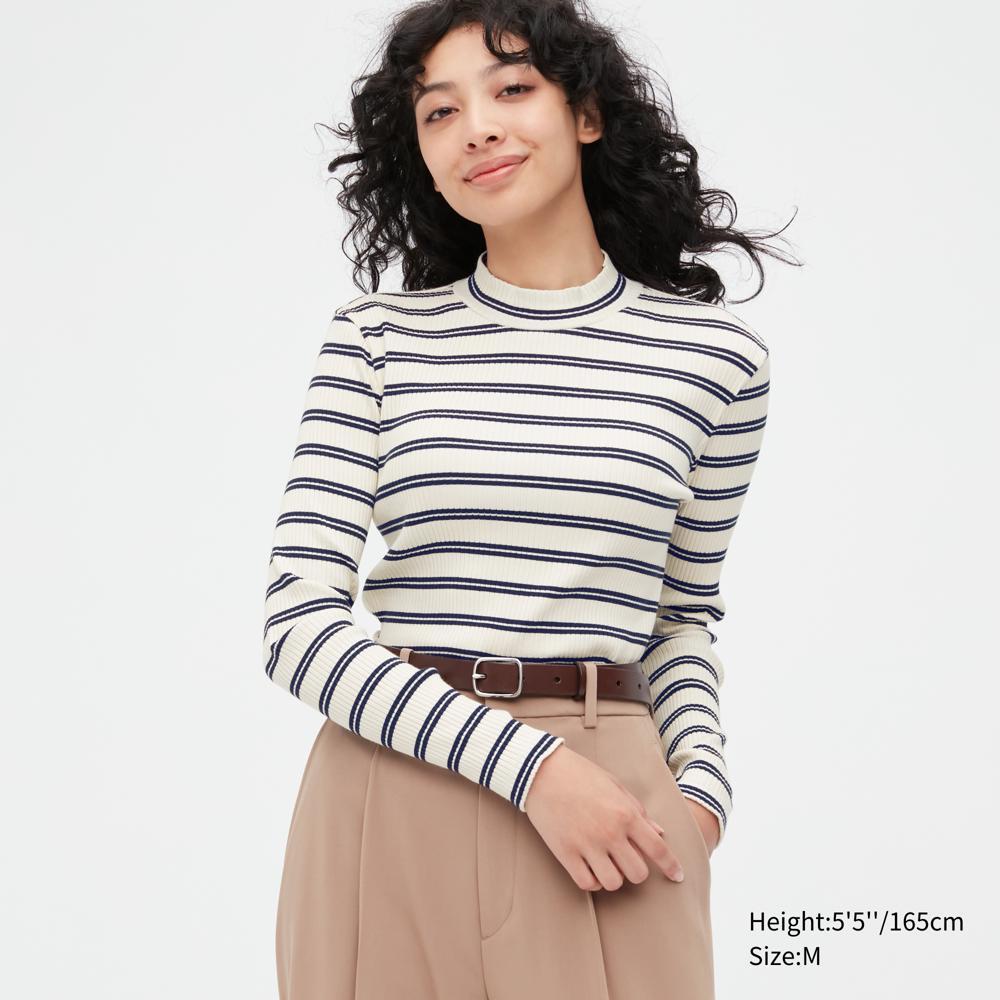 

UNIQLO Lipstripe Высокий вырез с длинным рукавом