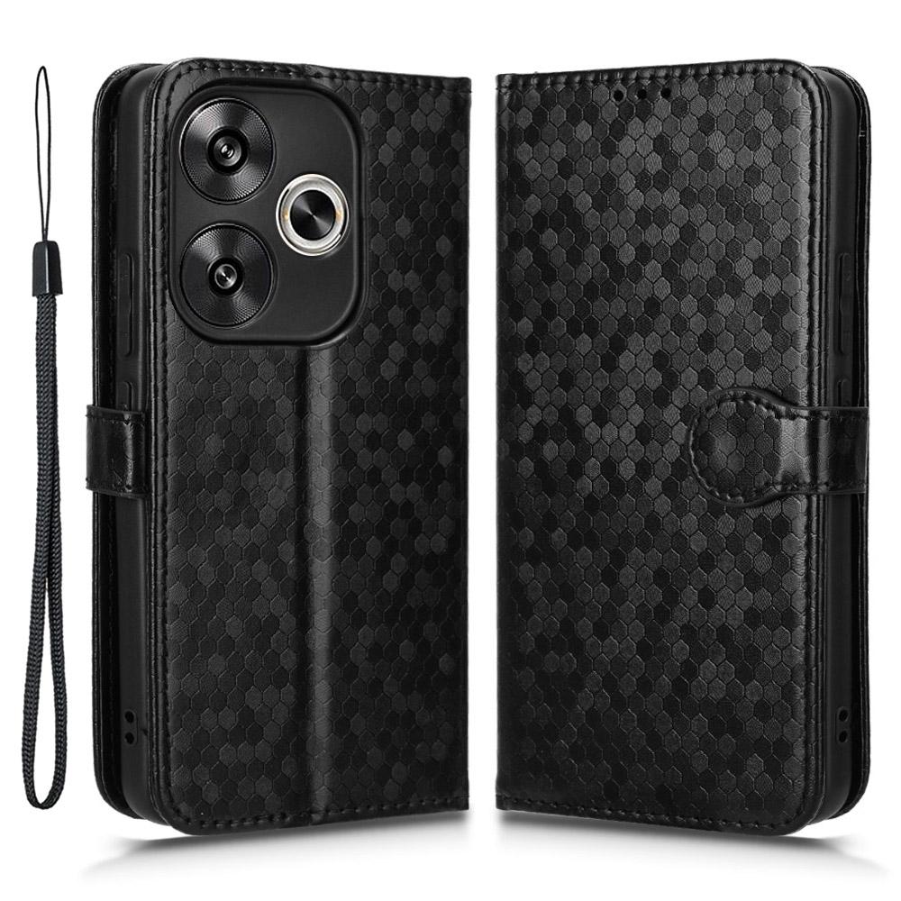 For Xiaomi Redmi Turbo 3 5G/Poco F6 5G Leather Case 3 Card Holder Slots Dots Pattern Phone Cover