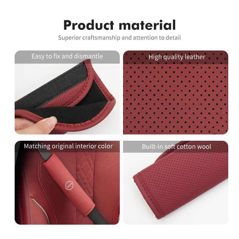 Car Perforated Seat Safety Belt Shoulder Strap Protection Pad For Nissan Qashqai Juke Sentra Altima Versa Maxima Almera Rogue