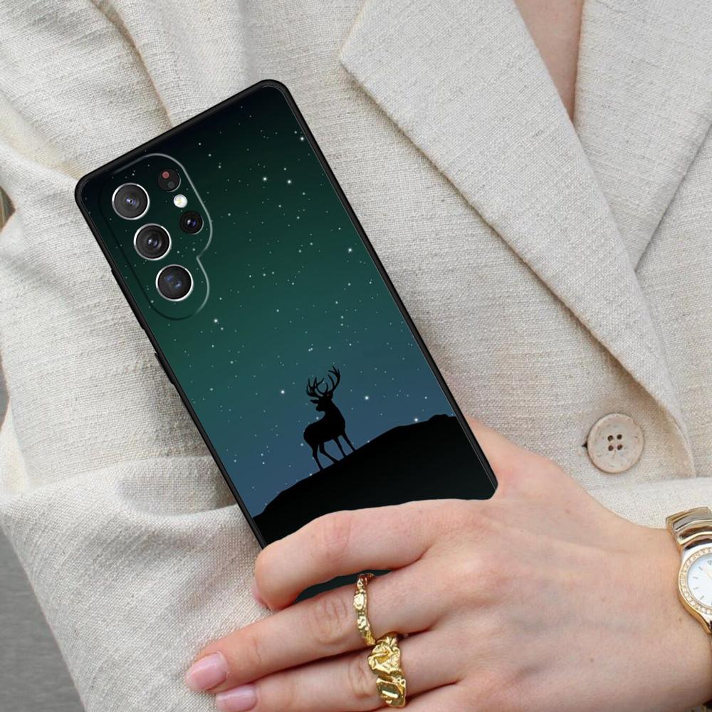 Starry Sky Deer Cell Phone Case for Samsung Galaxy S26 Ultra S25 S24 S23 S22 S21 S20 Note10 Cover