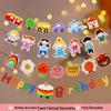 Colorful Cartoon Happy Birthday Banner for Kids' First Birthday Party Decoration