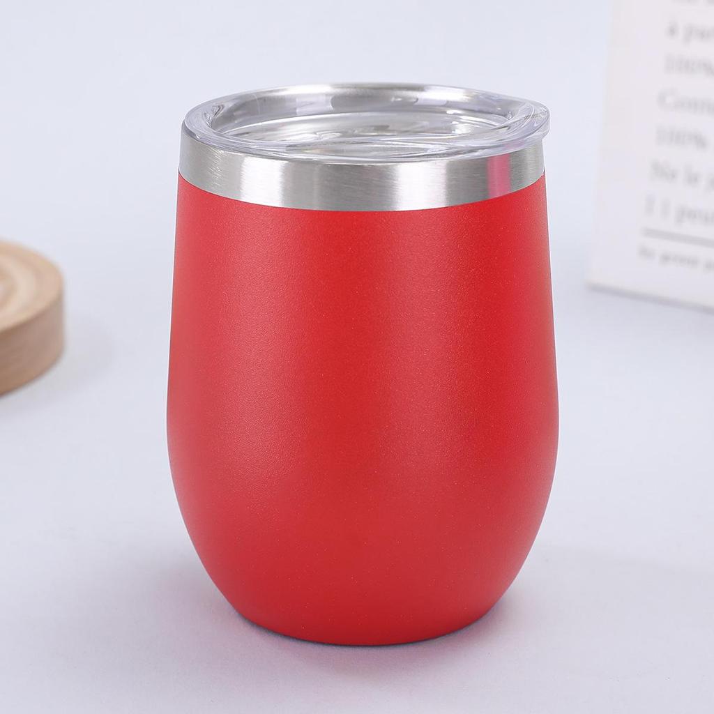 12oz U-Shaped Eggshell Stainless Steel Thermos Cup, Double-Layer Vacuum Insulated