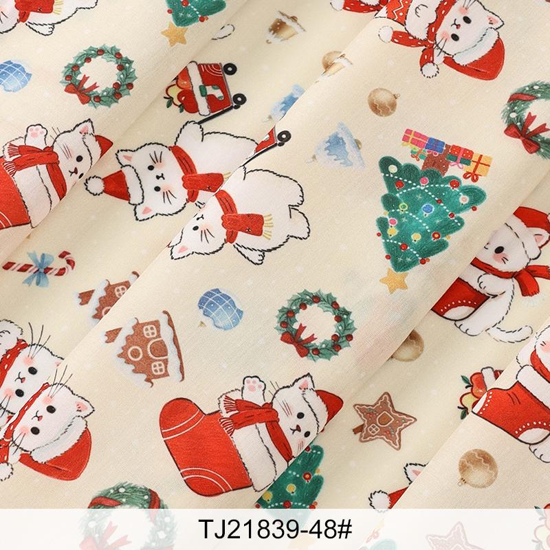0.5m/1m/5m Cartoon Christmas Snowman Printed Fabric for Sewing Sofa Cover Apron Curtain Tablecloths Christmas Decorative Fabrics