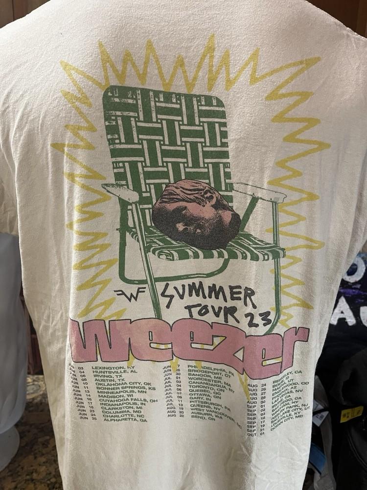 Футболка WEEZER 2023 Летний Тур XL Белый Поп-Рок Хард-Рок Инди-Рок Унисекс Футболка S