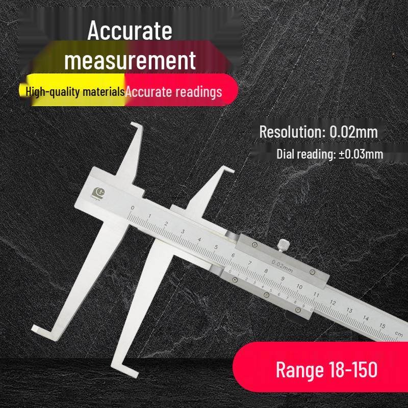 Guilin Guanglu 18-150mm Open-jaw Flat-head Inside Groove Vernier Caliper