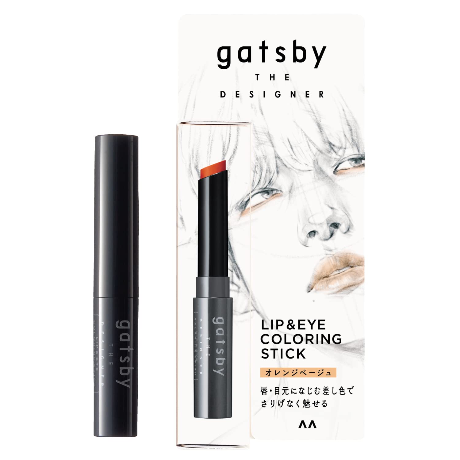 

gatsby THE DESIGNER Lip Eye Coloring Stick Orange Beige Cosmetics Lip Color Eye Natural Finish & [Men s Color]