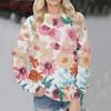 New 2024 Women Hooded Less Pullover Sweatshirt Sports Casual Loose Top Flower Printing Autumn Winter Hoodies Female Streetwear
