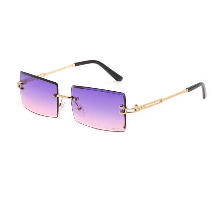 Metal Rimless Sunglasses Women's Glasses Square Ultra-light Men's Sunglasses