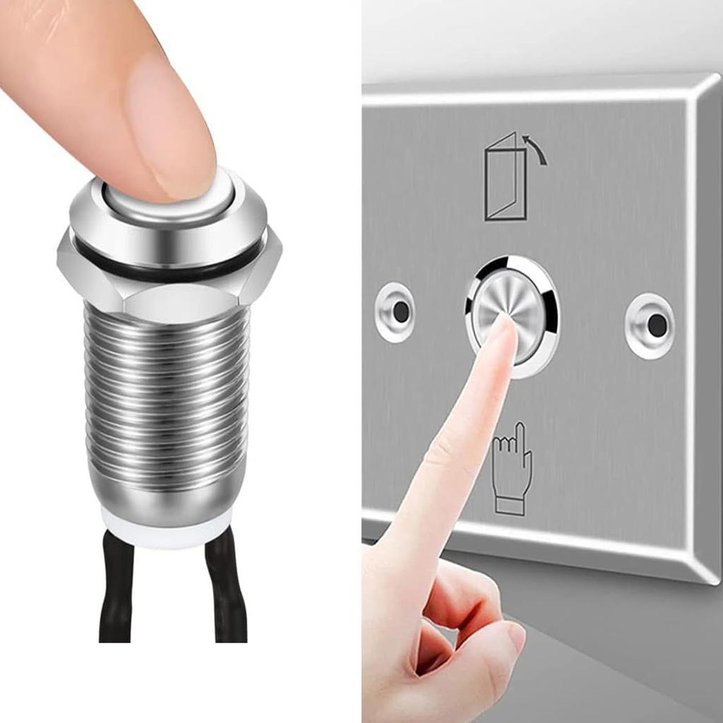 HUIKKJP 3 Stück Kabelgebundene Wasserdichte Drucktaster Rastend Selbstverriegelnd Edelstahl Drucktaster Ein Aus