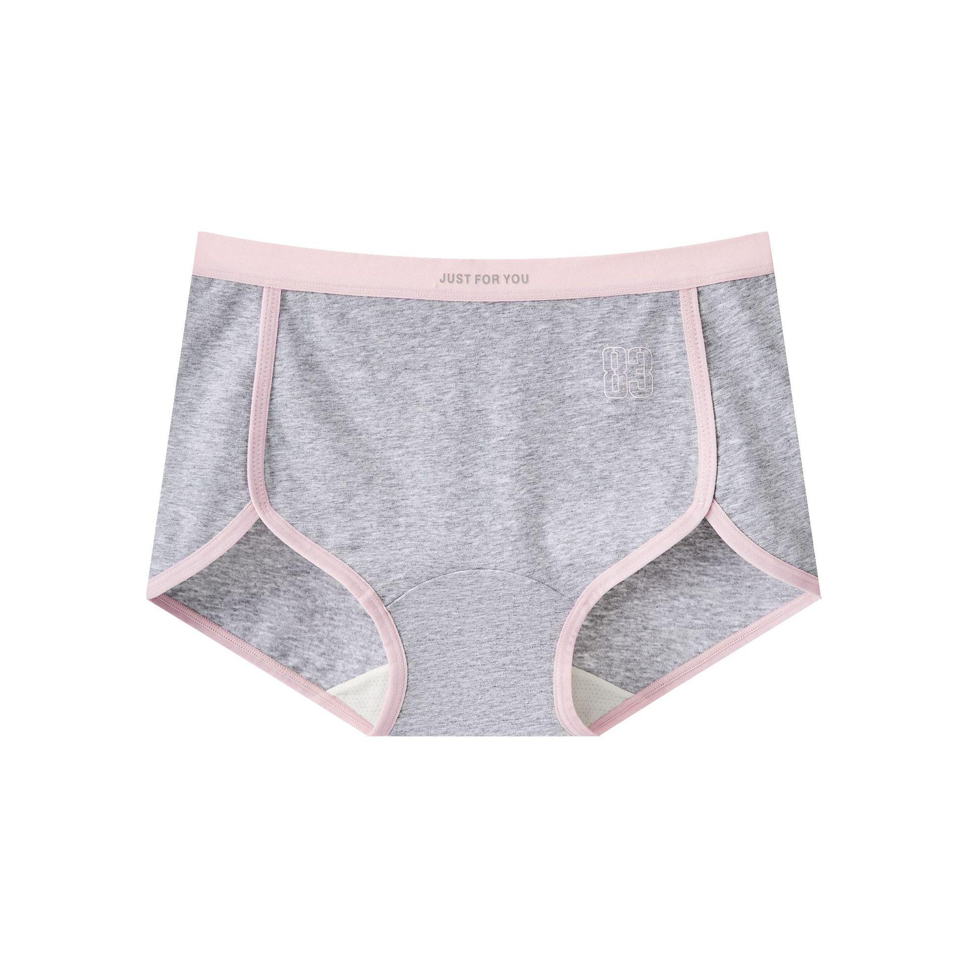 

Women s Sporty Low-Rise Boxer Briefs, Cotton, Mid-Waist, Buttocks-Hugging, Skin-Friendly, Sporty Style One Size светло-серый