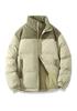2025 Men's Trendy Color Block Puffer Jacket - Thick, Warm Cotton for Autumn/Winter.
