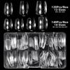 120/140 piezas Uñas Postizas 3D Diamante Transparente Almendra Ballet Ataúd Transparente Uña Postiza Reutilizable Cobertura Completa Puntas de Uñas Acrílicas para DIY