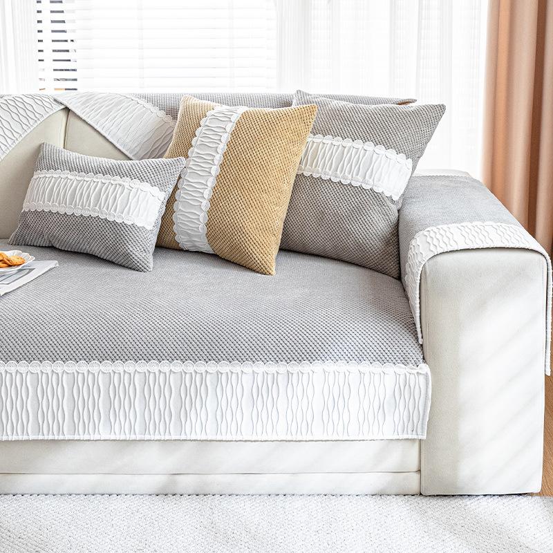 Corduroy Sofa Cushion, Four-Season High-Grade Sense, Non-Slip Mat, Seat Cushion All-Inclusive, Sofa Cover Towel, Sofa Cover