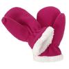 Solid Color Gloves Warm Full Finger Mitten Simple Winter Outdoor Gloves Fuzzy Plush Gloves for Boys Girls Multi Size