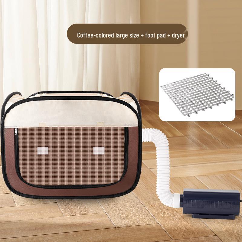 Folding Pet Dryer Box for Cats & Dogs - Integrated Blow-Dry System
