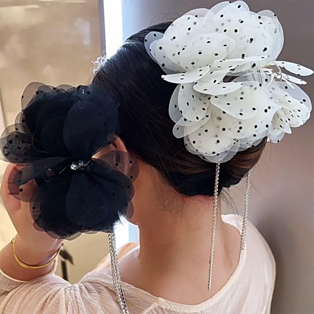 Tassel Grasping Clip Dots Flower Shark Clip Fashion Bowknot Hairgrips  Girl