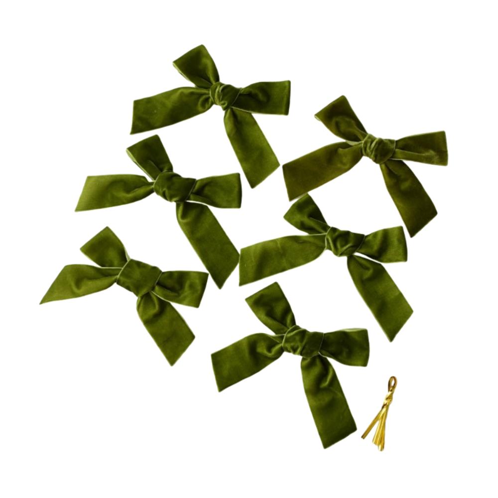 6pcs New Velvet Xmas Tree Ribbon Merry Christmas 2.5/3.8cm Hanging Pendant Red Green Brown Wreath Ribbon Decor Party Decor