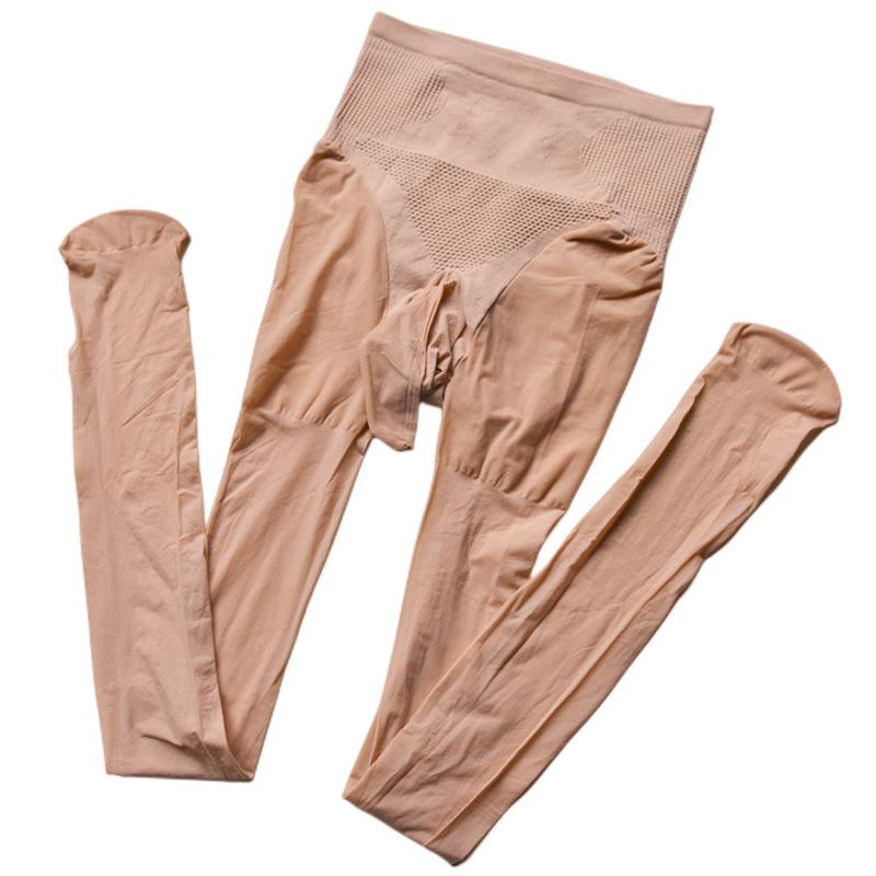 Men'S Stockings Shiny Black 912-Pin Pantyhose High Waist U Convex Sockings Summer Ultra Elastic Thin High Socks Exotic Lingerie