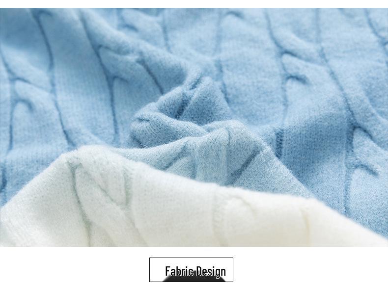 Men's Gradient Trendy Thick Knit Pullover Sweater