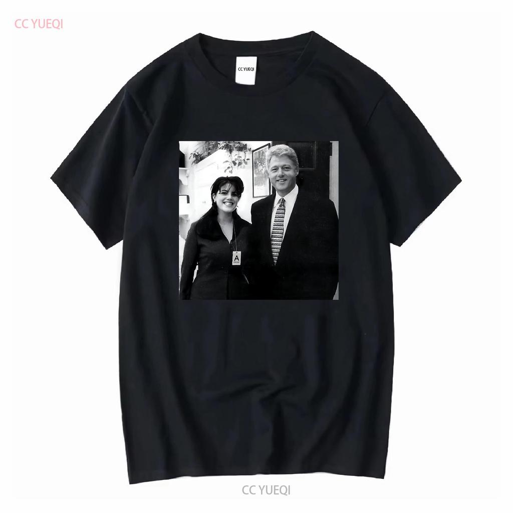 Funny Bill Clinton And Monica Lewinsky T Shirt All Siz vintage Washed streetwear homme Breathable Casual Stylish Unisex Soft