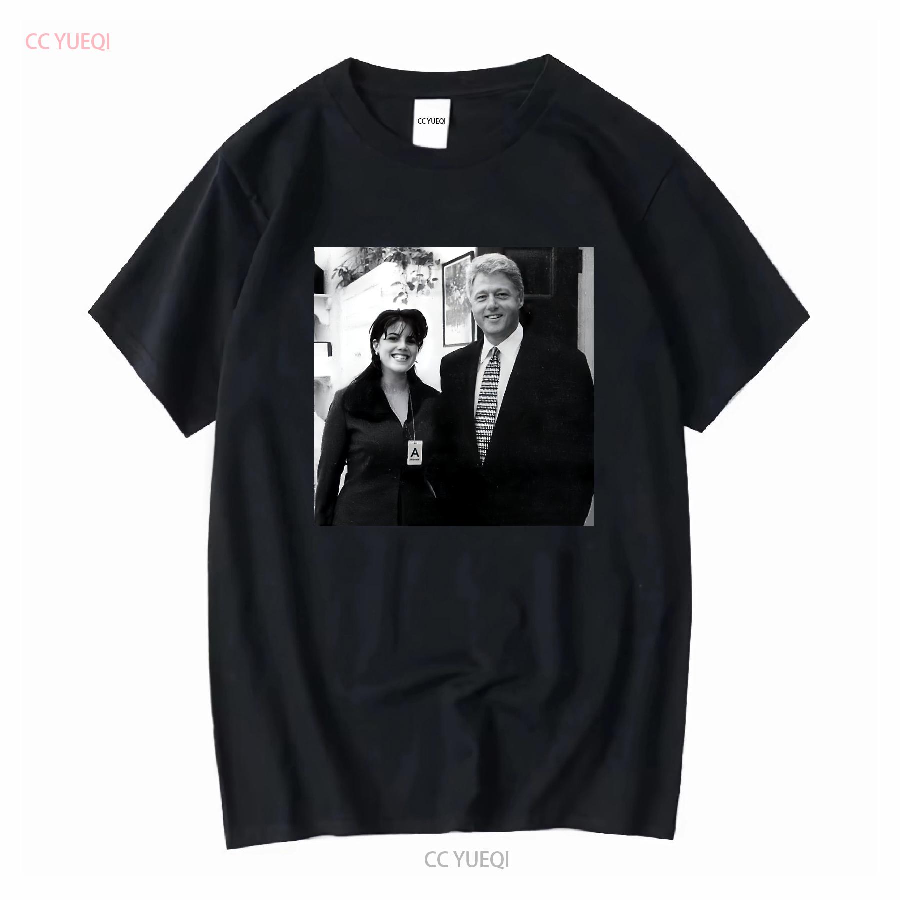 

Funny Bill Clinton And Monica Lewinsky T Shirt All Siz vintage Washed streetwear homme Breathable Casual Stylish Unisex Soft 4XL