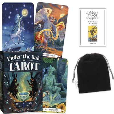 Kancharo 78-Card Tarot Set [Under the Oak Tarot (Premium)] Includes Japanese Tarot Card Instructions & Pouch (Authentic)