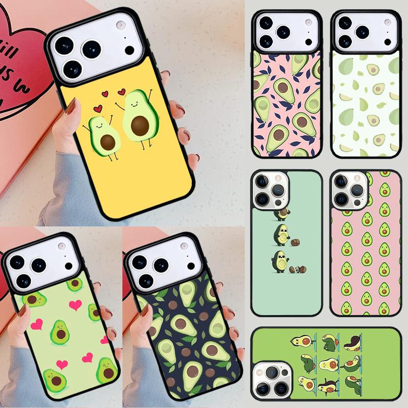 Lovely Avocado Phone Case For iPhone 17 Air 14 15 13 12 Max Cover For Apple 16e 11 Pro Max Plus Coque
