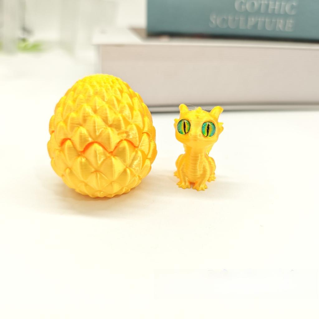 3D Printed Dragon Egg Figures Animal Toys MIni Dragon Fidget Toys Simulation Eyes Home Accessories Desktop Decor Kids Toy Gift