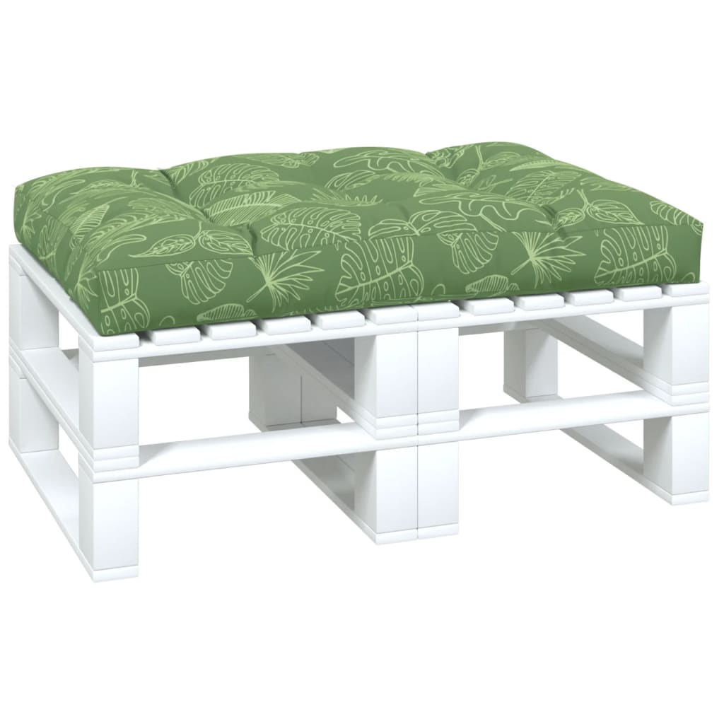 Pallet Cushion with Leaf Pattern 120 X 80 X 12 Cm Fabric