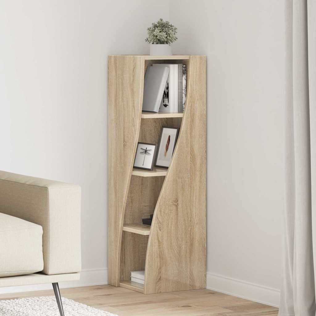 Corner Cabinet Sonoma Oak Finish 32 X 32 X 102 Cm Particleboard