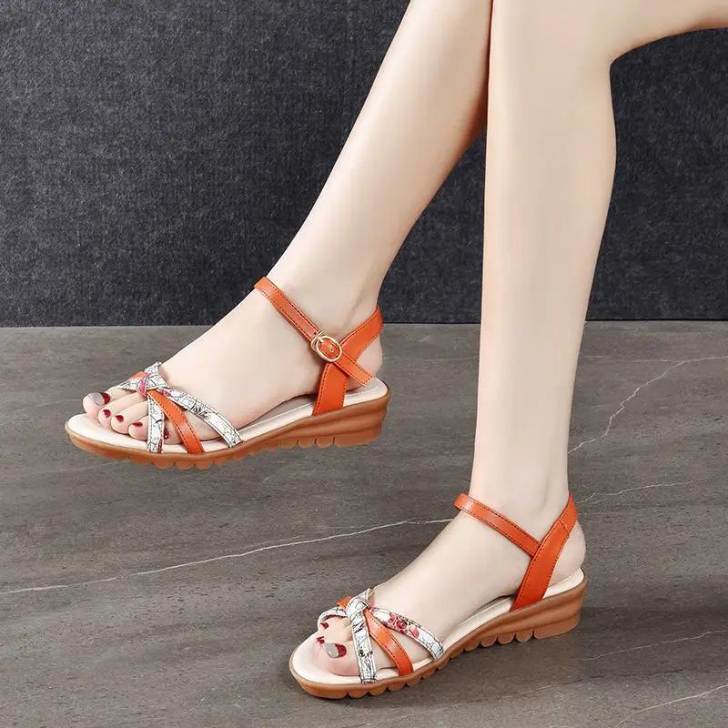 Fashion With Low Heels Buckles Woman Shoes High Quality Shoe 2025 Luxury Trending Sandals for Women Casual Vintage Offer Sandal On Sale