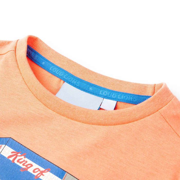 Children's T-shirt with Short Sleeves Neon Orange 92/104/116/128/140